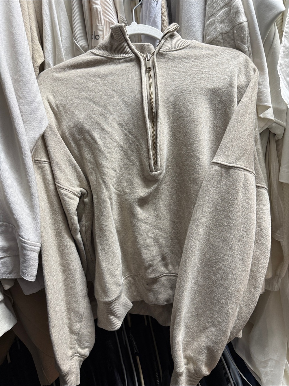 Almia Women's Half-Zip Sweater in Beige